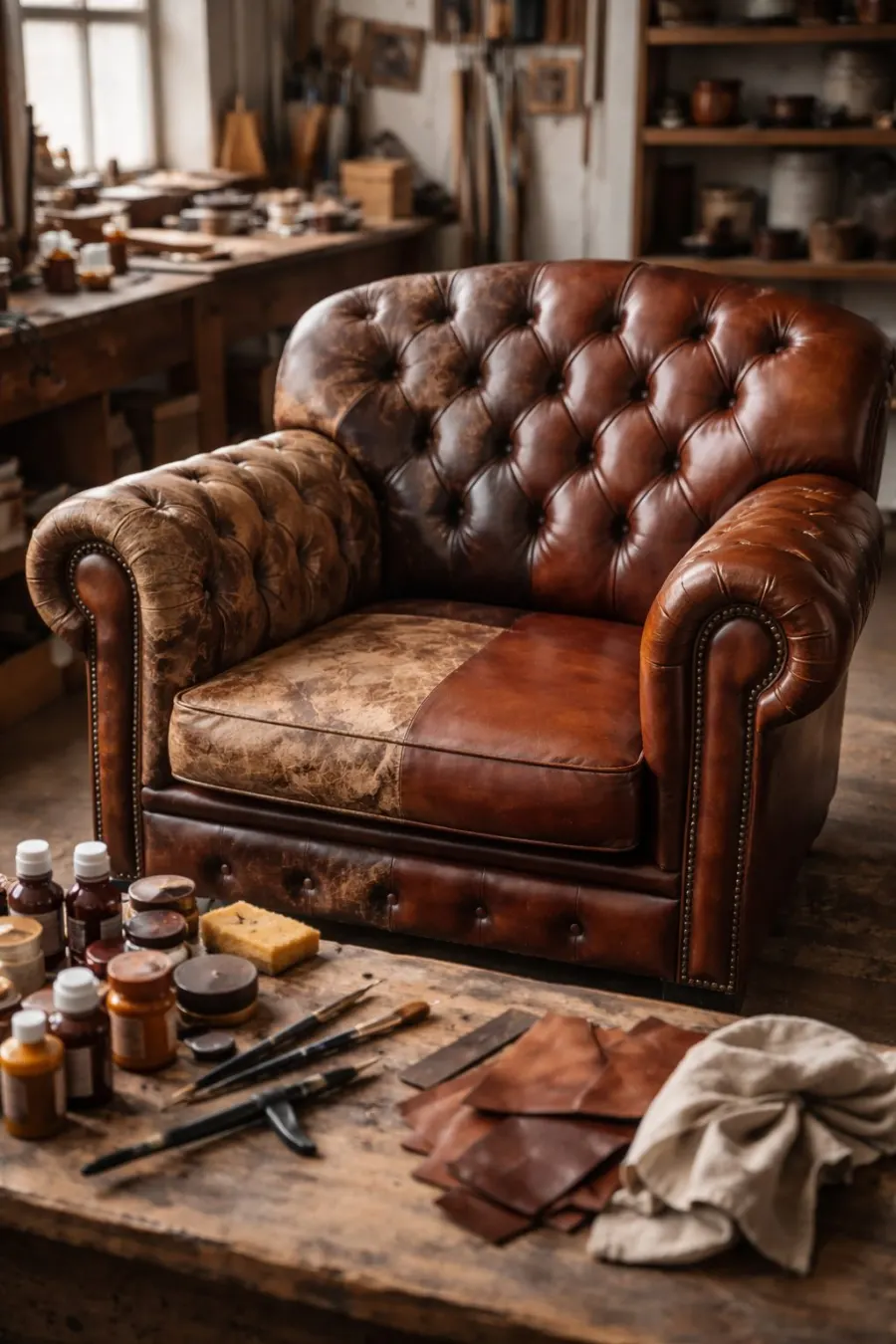 Ateliers Anger 1953 - Restauration de fauteuils en cuir